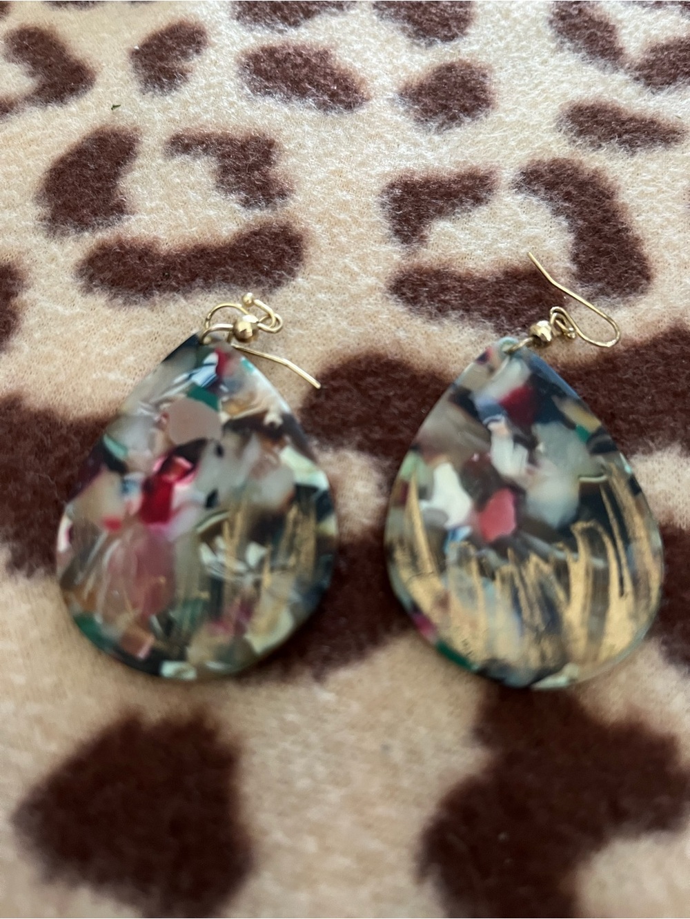 Gold-Accent Multicolor Teardrop Earrings - Women Jewelry